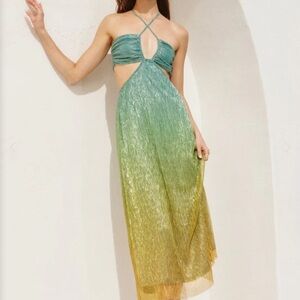 Green and Yellow Ombre Dress